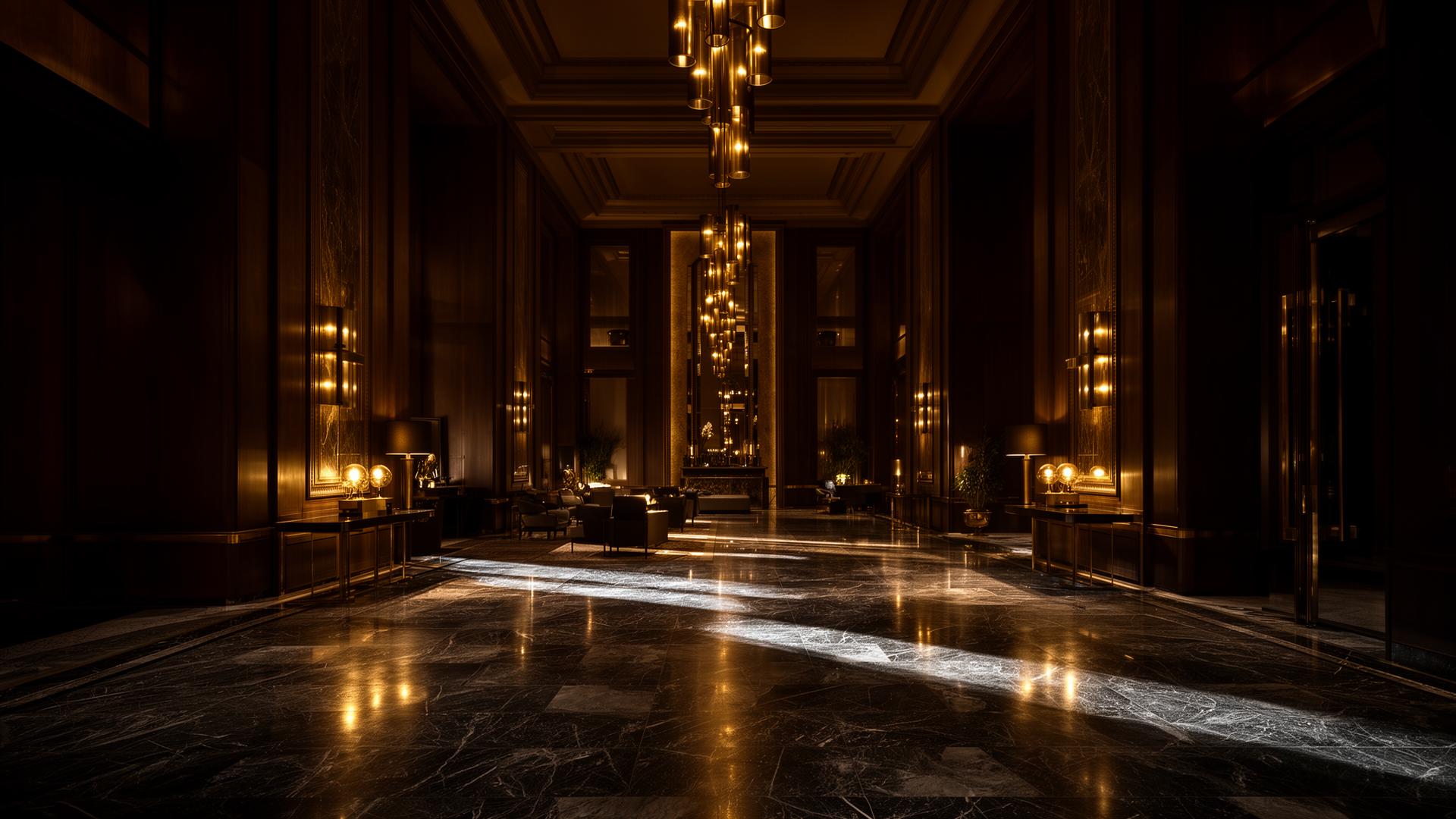Luxury hotel lobby